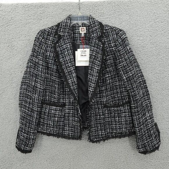 Anne Klein Women's Cropped Tweed Blazer Size 10 - Picture 2 of 13